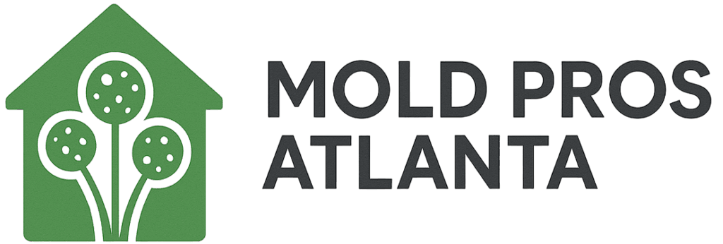 Mold Pros Atlanta logo with green house icon.