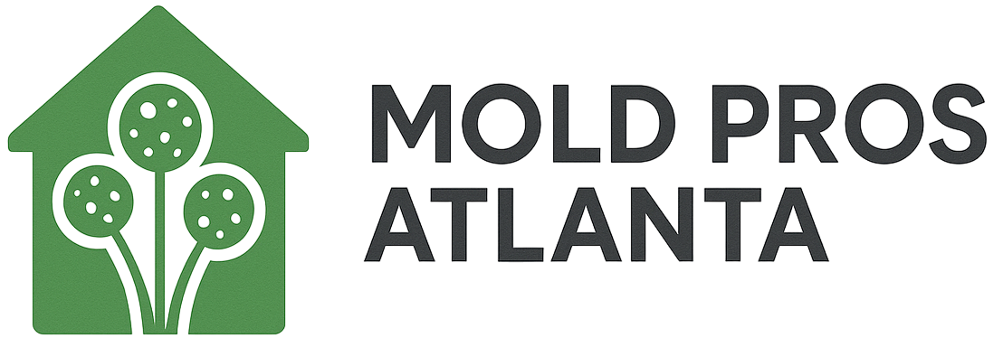 Mold Pros Atlanta logo with green house icon.